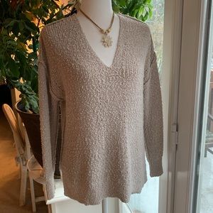 Rachel Zoe V-Neck Beige Sweater Sz L